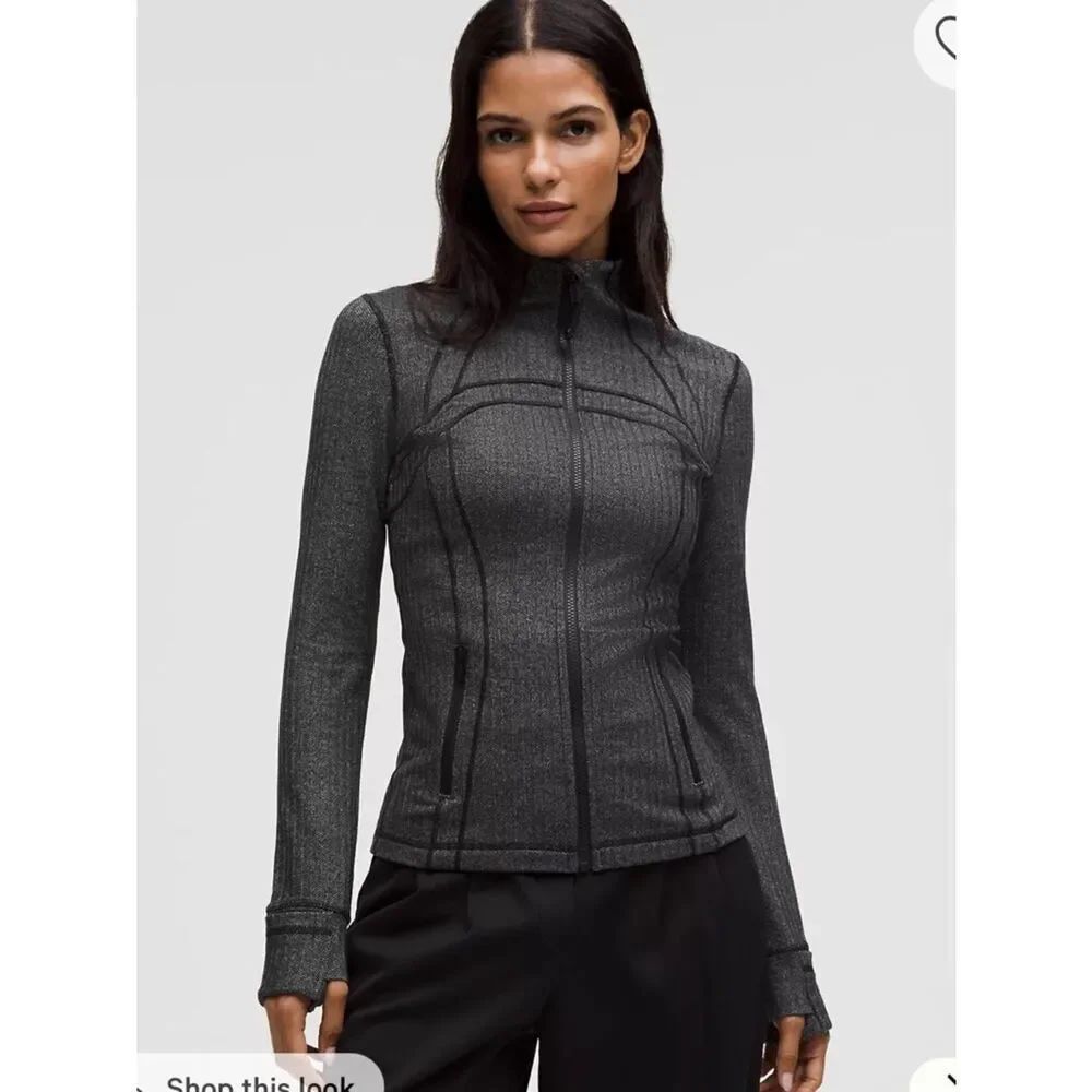 Lululemon Heathered Herringbone Deep Coal Black sweatshirt